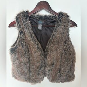 Faux Fur Vest in Brown